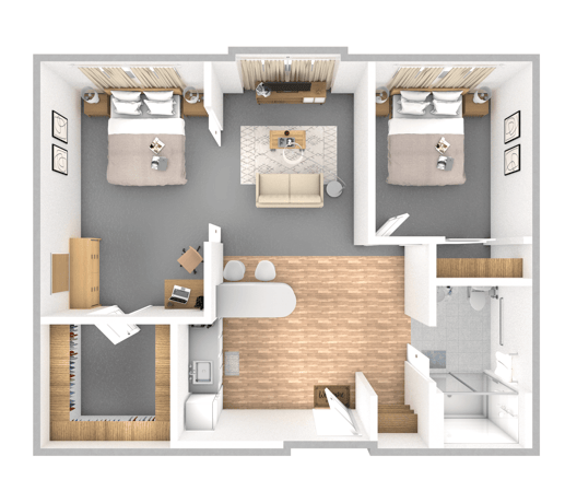 Rivaria El Camino Blue Spruce Two BR 752 sq. ft.